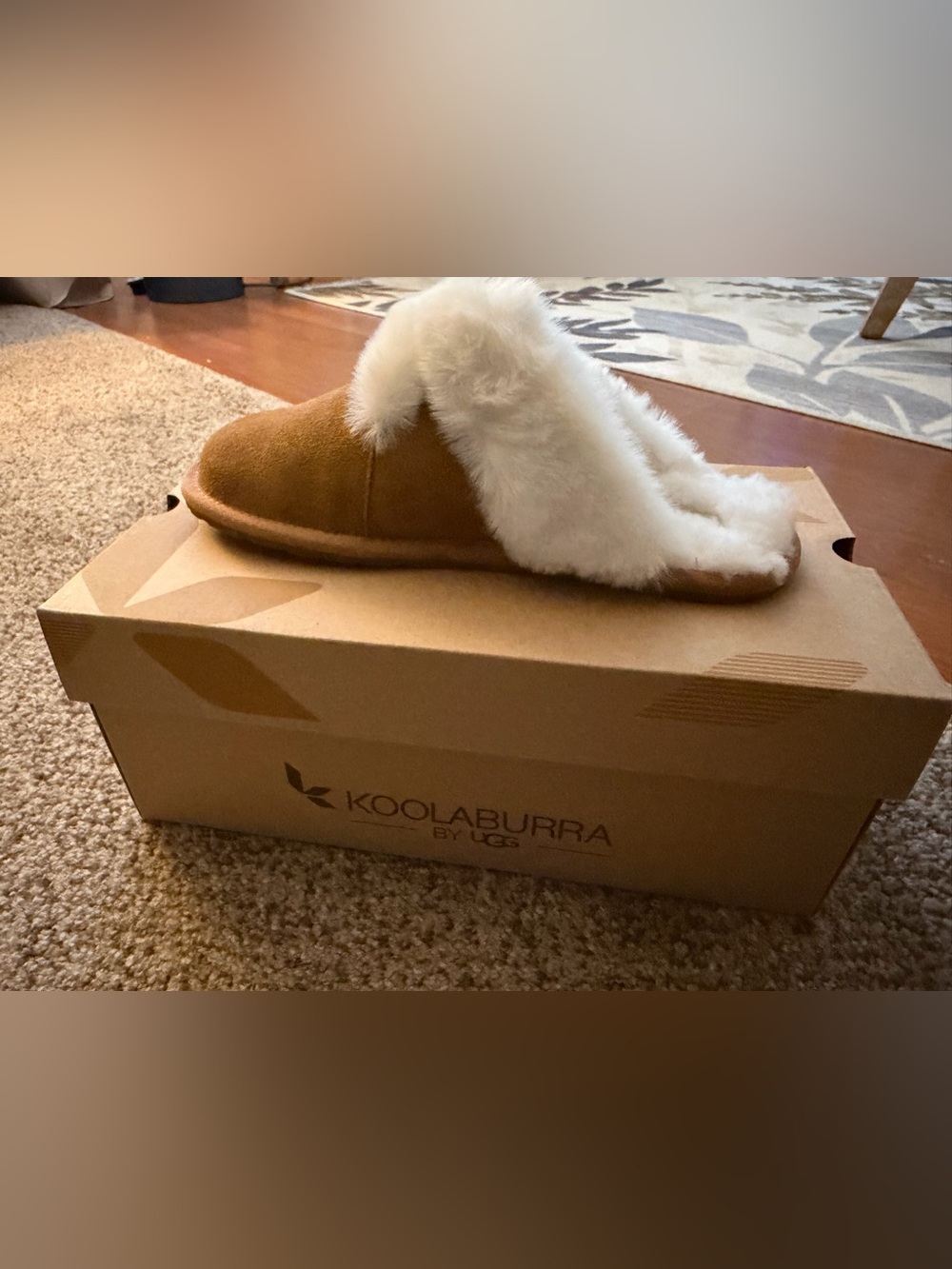 Koolaburra Chestnut Milo Suede Slip-On Slipper Shearling Plush Lining Sz 8 Comfy
